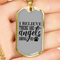 Angels Among Us Necklace Stainless Steel or 18k Gold Dog Tag 24" Chain-Express Your Love Gifts