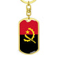 Angola Flag Keychain Dog Tag Stainless Steel or 18k Gold-Express Your Love Gifts