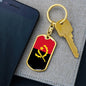 Angola Flag Keychain Dog Tag Stainless Steel or 18k Gold-Express Your Love Gifts
