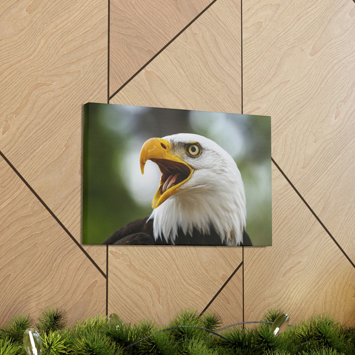 Scripture Walls Angry Bald Eagle Print Animal Wall Art Wildlife Canvas Prints Wall Art Ready to Hang Unframed-Express Your Love Gifts