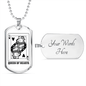 Angry Queen Of Hearts Gambler Necklace Stainless Steel or 18k Gold Dog Tag-Express Your Love Gifts