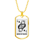 Angry Queen Of Hearts Gambler Necklace Stainless Steel or 18k Gold Dog Tag-Express Your Love Gifts