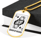 Angry Queen Of Hearts Gambler Necklace Stainless Steel or 18k Gold Dog Tag-Express Your Love Gifts