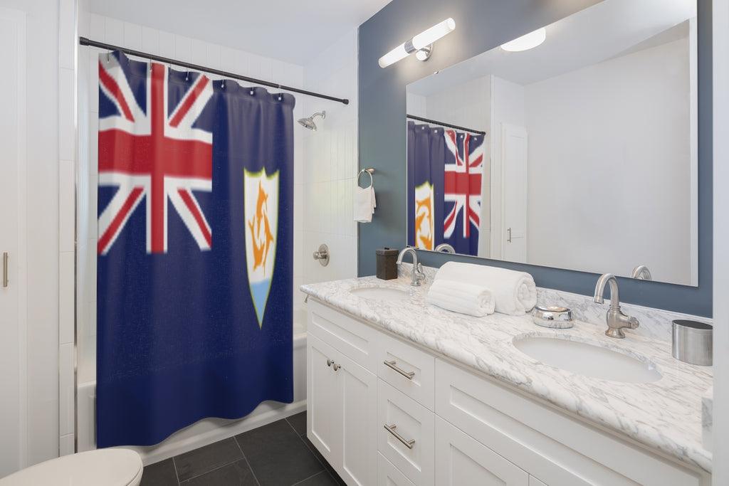 Anguilla Flag Stylish Design 71" x 74" Elegant Waterproof Shower Curtain for a Spa-like Bathroom Paradise Exceptional Craftsmanship-Express Your Love Gifts