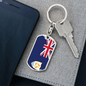 Anguilla Flag Swivel Keychain Dog Tag Stainless Steel or 18k Gold-Express Your Love Gifts