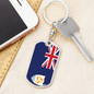 Anguilla Flag Swivel Keychain Dog Tag Stainless Steel or 18k Gold-Express Your Love Gifts