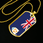 Anguilla Flagnecklace Stainless Steel or 18k Gold Dog Tag 24" Chain-Express Your Love Gifts