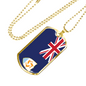 Anguilla Flagnecklace Stainless Steel or 18k Gold Dog Tag 24" Chain-Express Your Love Gifts