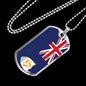 Anguilla Flagnecklace Stainless Steel or 18k Gold Dog Tag 24" Chain-Express Your Love Gifts