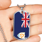 Anguilla Flagnecklace Stainless Steel or 18k Gold Dog Tag 24" Chain-Express Your Love Gifts