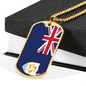 Anguilla Flagnecklace Stainless Steel or 18k Gold Dog Tag 24" Chain-Express Your Love Gifts