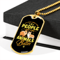 Animals Better Necklace Stainless Steel or 18k Gold Dog Tag 24" Chain-Express Your Love Gifts
