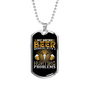 Another Beer Hunting Necklace Stainless Steel or 18k Gold Dog Tag 24" Chain-Express Your Love Gifts