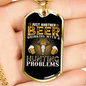 Another Beer Hunting Necklace Stainless Steel or 18k Gold Dog Tag 24" Chain-Express Your Love Gifts