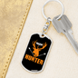Antler Deer Hunter Keychain Stainless Steel or 18k Gold Dog Tag Keyring-Express Your Love Gifts
