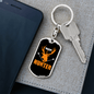 Antler Deer Hunter Keychain Stainless Steel or 18k Gold Dog Tag Keyring-Express Your Love Gifts