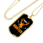 Antler Deer Hunter Necklace Stainless Steel or 18k Gold Dog Tag 24" Chain-Express Your Love Gifts