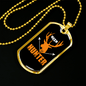Antler Deer Hunter Necklace Stainless Steel or 18k Gold Dog Tag 24" Chain-Express Your Love Gifts