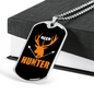 Antler Deer Hunter Necklace Stainless Steel or 18k Gold Dog Tag 24" Chain-Express Your Love Gifts