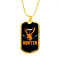 Antler Deer Hunter Necklace Stainless Steel or 18k Gold Dog Tag 24" Chain-Express Your Love Gifts