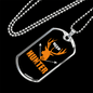Antler Deer Hunter Necklace Stainless Steel or 18k Gold Dog Tag 24" Chain-Express Your Love Gifts