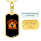 Antlers Hunting Tourism Keychain Stainless Steel or 18k Gold Dog Tag Keyring-Express Your Love Gifts