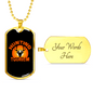 Antlers Hunting Tourism Necklace Stainless Steel or 18k Gold Dog Tag 24"-Express Your Love Gifts