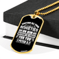 Anxieties On Him 1 Peter 5:7 Necklace Stainless Steel or 18k Gold Dog Tag 24" Chain-Express Your Love Gifts