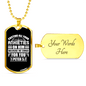 Anxieties On Him 1 Peter 5:7 Necklace Stainless Steel or 18k Gold Dog Tag 24" Chain-Express Your Love Gifts