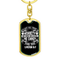 Anxiety On Him 1 Peter 5:7 Keychain Stainless Steel or 18k Gold Dog Tag Keyring-Express Your Love Gifts