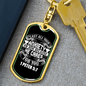 Anxiety On Him 1 Peter 5:7 Keychain Stainless Steel or 18k Gold Dog Tag Keyring-Express Your Love Gifts