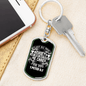 Anxiety On Him 1 Peter 5:7 Keychain Stainless Steel or 18k Gold Dog Tag Keyring-Express Your Love Gifts