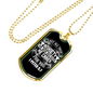 Anxiety On Him 1 Peter 5:7 Necklace Stainless Steel or 18k Gold Dog Tag 24"-Express Your Love Gifts