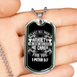 Anxiety On Him 1 Peter 5:7 Necklace Stainless Steel or 18k Gold Dog Tag 24"-Express Your Love Gifts