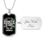 Anxiety On Him 1 Peter 5:7 Necklace Stainless Steel or 18k Gold Dog Tag 24"-Express Your Love Gifts
