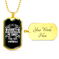 Anxiety On Him 1 Peter 5:7 Necklace Stainless Steel or 18k Gold Dog Tag 24"-Express Your Love Gifts