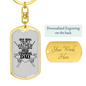 Any Man Can Be A Fishing Dad Keychain Stainless Steel or 18k Gold Dog Tag Keyring-Express Your Love Gifts