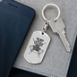 Any Man Can Be A Fishing Dad Keychain Stainless Steel or 18k Gold Dog Tag Keyring-Express Your Love Gifts
