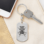Any Man Can Be A Fishing Dad Keychain Stainless Steel or 18k Gold Dog Tag Keyring-Express Your Love Gifts