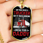 Any Man Can Be A Trucker Dog Tag Stainless Steel or 18k Gold 24" Chain-Express Your Love Gifts