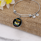 Any Woman Can Be a Border Collie Mom Bracelet Stainless Steel or 18k Gold Circle Bangle-Express Your Love Gifts