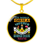 Any Woman Can Be a Border Collie Mom Circle Necklace Stainless Steel or 18k Gold 18-22"-Express Your Love Gifts