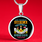 Any Woman Can Be a Border Collie Mom Circle Necklace Stainless Steel or 18k Gold 18-22"-Express Your Love Gifts