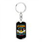 Any Woman Can Be a Border Collie Mom Keychain Stainless Steel or 18k Gold Dog Tag Keyring-Express Your Love Gifts