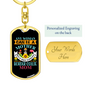 Any Woman Can Be a Border Collie Mom Keychain Stainless Steel or 18k Gold Dog Tag Keyring-Express Your Love Gifts