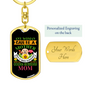 Any Woman Can be a Golden Retriever Mom Keychain Stainless Steel or 18k Gold Dog Tag Keyring-Express Your Love Gifts