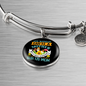 Any Woman Can be a Shih Tzu Mom Bracelet Stainless Steel or 18k Gold Circle Bangle-Express Your Love Gifts