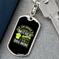 Any Women Can be a Dog Mom Keychain Stainless Steel or 18k Gold Dog Tag Keyring-Express Your Love Gifts