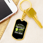 Any Women Can be a Dog Mom Keychain Stainless Steel or 18k Gold Dog Tag Keyring-Express Your Love Gifts