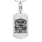 Anything You Can't Handle Keychain Stainless Steel or 18k Gold Dog Tag Keyring-Express Your Love Gifts